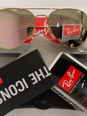 Ray-Ban 3025 Pink Aviator Sunglasses 58mm